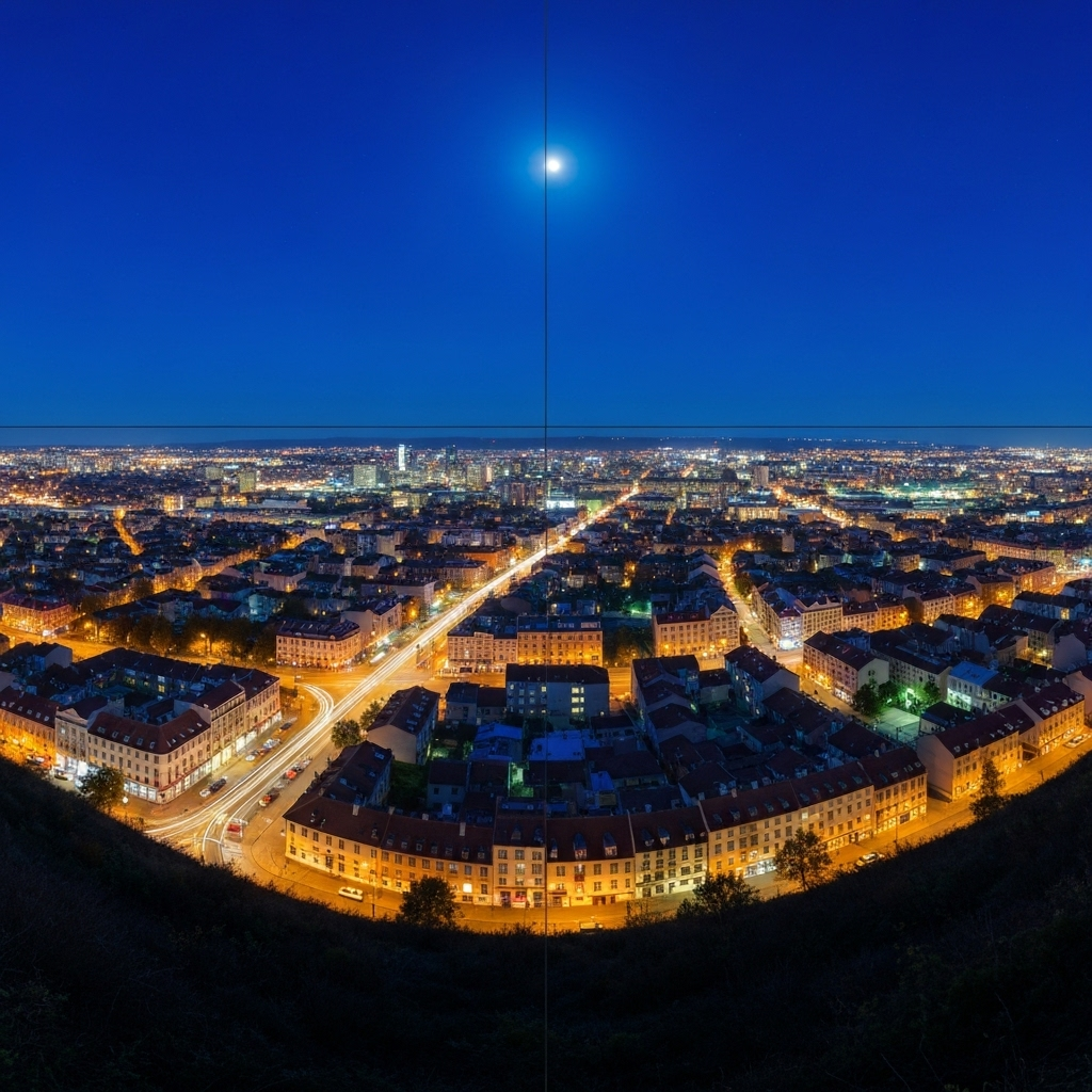 Panoramic image stitching showing horizontal and vertical merging options