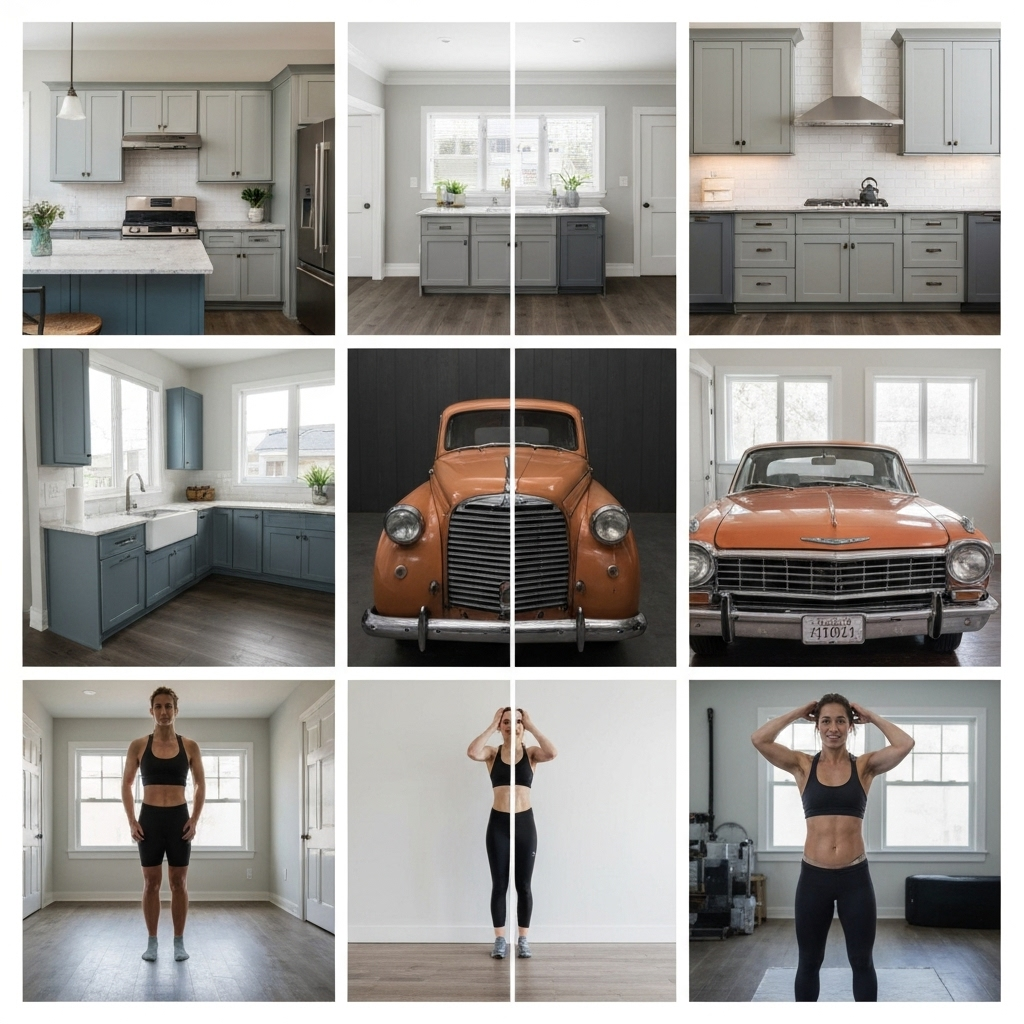 Example of merged JPG images showing before and after results