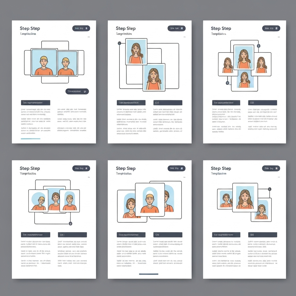 Step-by-step guide showing layout-based image merging process